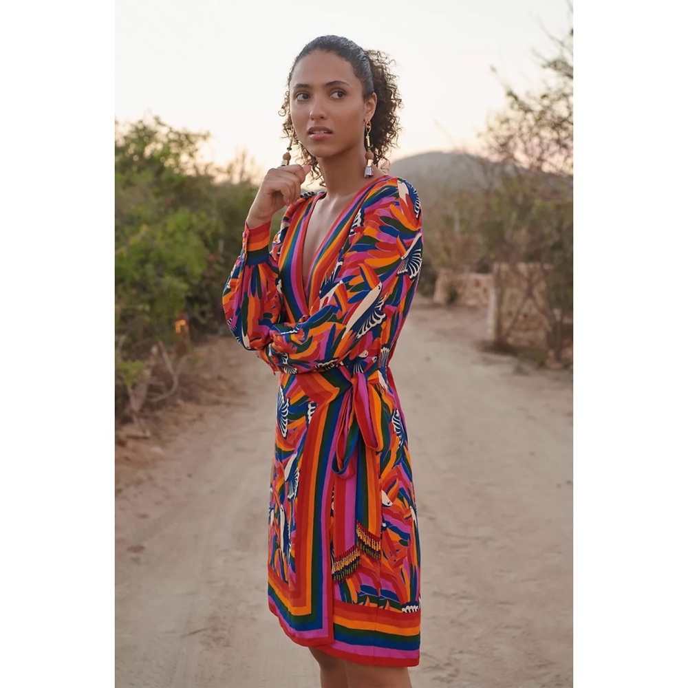 NWT Farm Rio Tucanes Wrap Mini Dress (size M)
